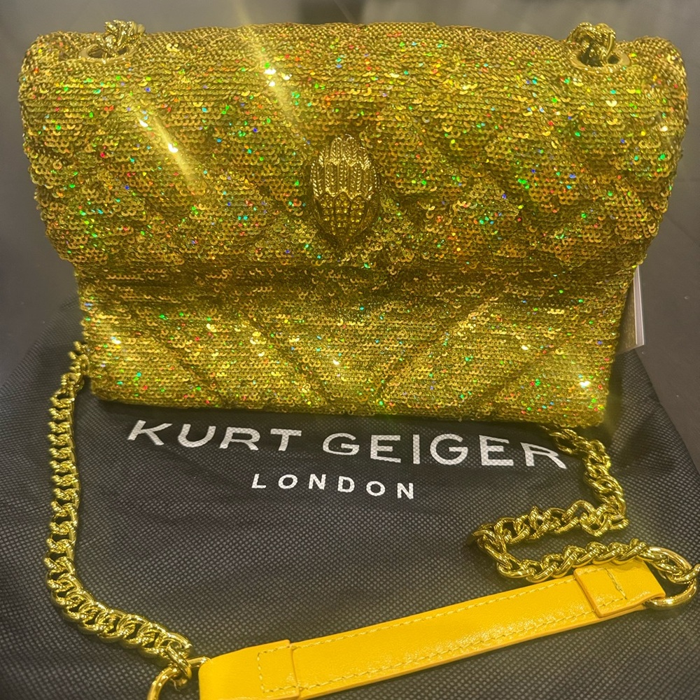 Kurt Geiger Gold Sequin Shoulder Bag